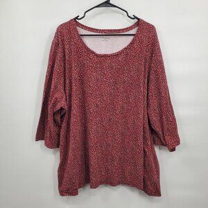 Catherines Scoop Neck Long Sleeve Blouse Top Women Size Plus 4X